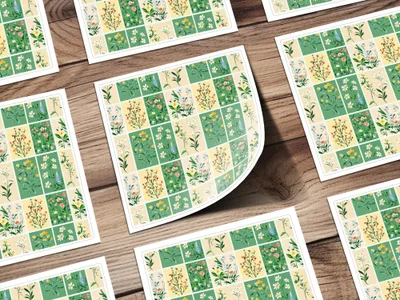 Floral Patchwork Background Grid of Flowers, Colorful Floral Pattern Squares Seamless Design Surface - Moore and Mountain