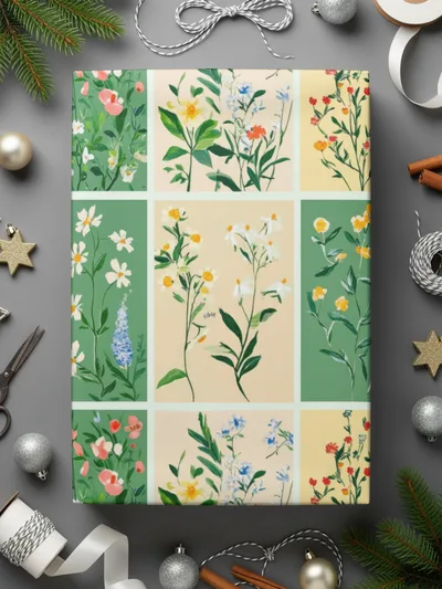 Floral Patchwork Background Grid of Flowers, Colorful Floral Pattern Squares Seamless Design Surface - Moore and Mountain