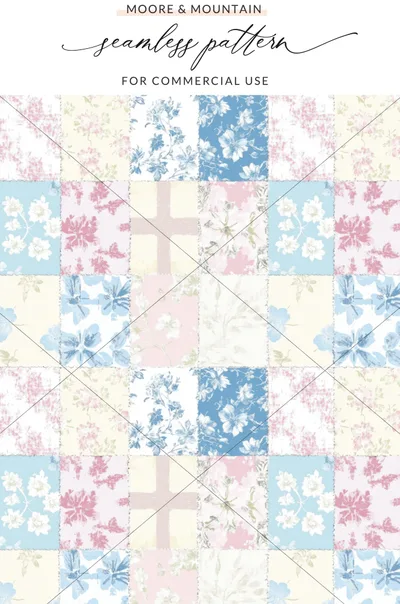 Vintage Floral Patchwork Design Seamless Pattern Product
