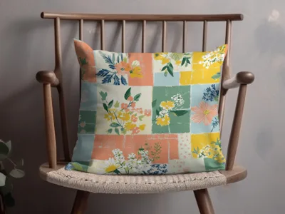 Floral Patchwork Pattern Decorative Pillow product