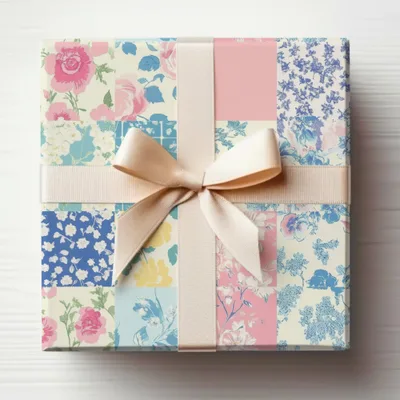 Vintage Floral Patchwork Design Gift Wrap Paper