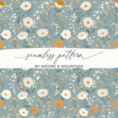 Floral Pattern Digital Download, Seamless Flower Design, Botanical Print, Repeating Pattern, Fabric Design, Scrapbooking Paper, Surface