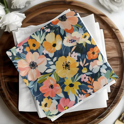 Vibrant Floral Design Paper Napkin Set for Entertaining