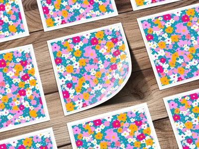 Ditsy Girly Seamless Background for Commecial Use POD Use Retro Daisies - Moore and Mountain