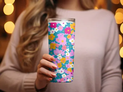 Ditsy Girly Seamless Background for Commecial Use POD Use Retro Daisies - Moore and Mountain