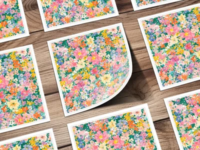 Floral Pattern Digital Paper, Seamless Flower Background, Colorful Fabric Design, Watercolor Flower Digital Download, Scrapbook Paper - Moore and Mountain