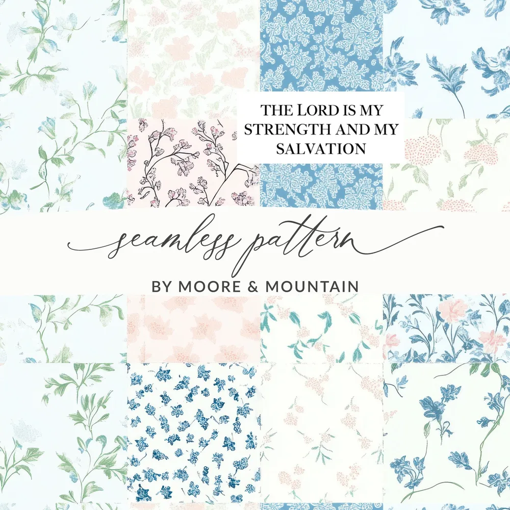 The Lord is My Strength and My Salvation seamless pattern