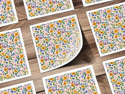 Floral Pattern Digital Paper, Seamless Flower Pattern, Pansy Flower Design, Fabric Pattern, Digital Download, Commercial Use - Moore and Mountain