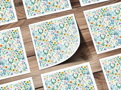 Floral Pattern Digital Paper, Watercolor Flower Clipart, Seamless Design for Fabric, Scrapbook Paper, Backgrounds, Digital Download - Moore and Mountain