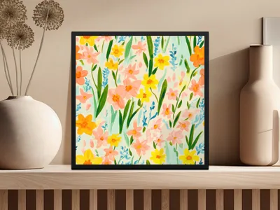 Floral Pattern Digital Paper, Watercolor Flowers, Springtime Design, Seamless Floral, Printable Fabric, Flower Background, Spring