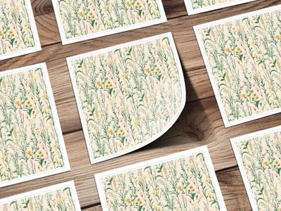Floral Pattern Digital, Wildflower Seamless Design, Botanical Print JPG, Two Scale Repeat, Fabric Design, Paper Craft, Scrapbooking - Moore and Mountain