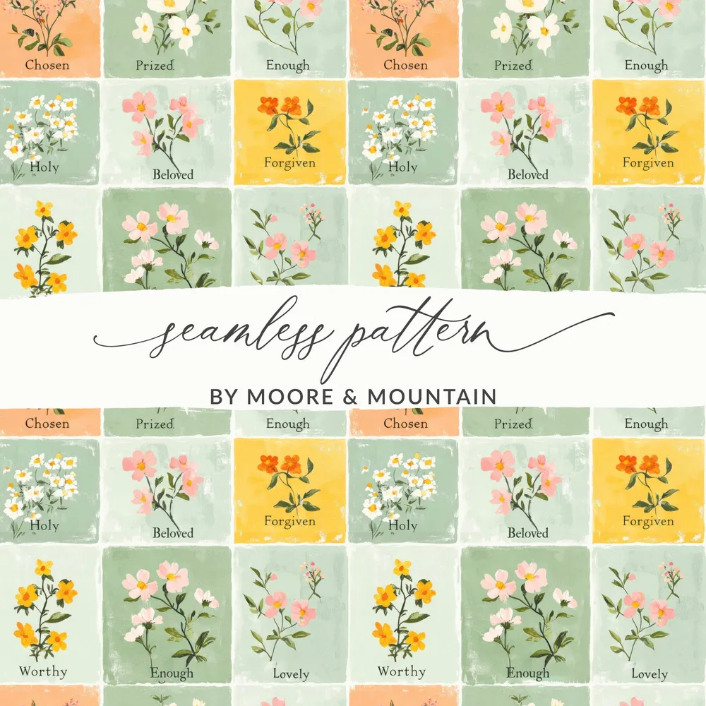 Inspirational Floral Seamless Pattern by Moore & Mountain