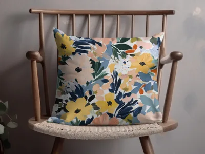 Colorful Floral Pattern Throw Pillow Decor Item