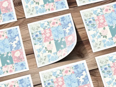 Vintage Floral Patchwork Design Square Decorative Sheet