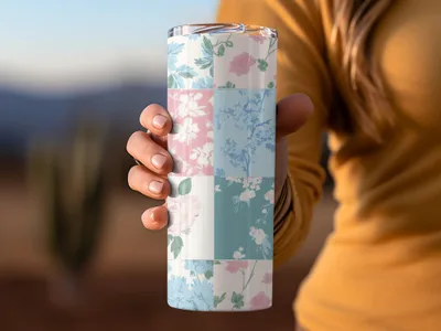 Floral Patchwork Design Insulated Tumbler product