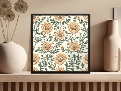 Floral Repeat Pattern for Fabrics Indian Motif Design - Moore and Mountain