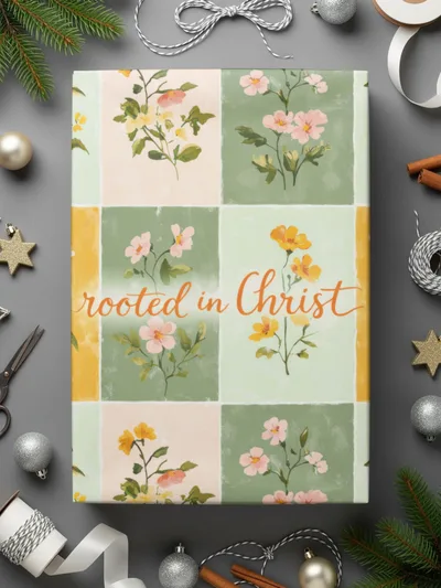 Rooted in Christ Floral Decorative Gift Wrap