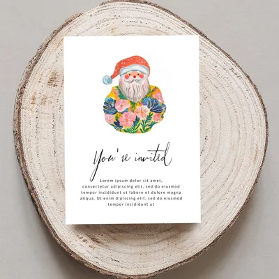 Floral Santa Claus PNG Digital Download, Whimsical Retro Christmas Sublimation Design, Colorful Holiday Clipart Printable Art