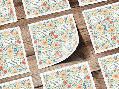 Floral Scripture Digital Paper, Christian Print, Seamless Pattern, 1 John 3 16, Commercial Use, Flower Design, Digital Download - Moore and Mountain