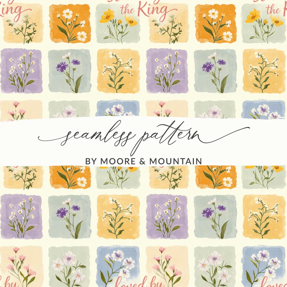 Colorful Vintage Floral Seamless Pattern by Moore & Mountain