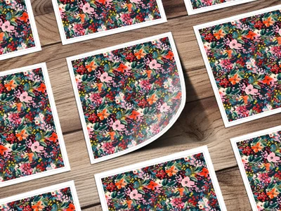 Floral Seamless Digital Paper, Botanical Pattern, Flowers and Berries, Fabric Design, Scrapbooking, Printable Digital File - Moore and Mountain