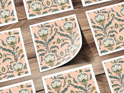 Floral Seamless Indian Pattern with Delicate Vines Design - Moore and Mountain