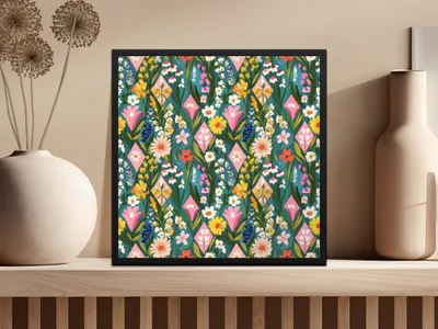 Vibrant Floral Pattern Wall Art For Home Decor
