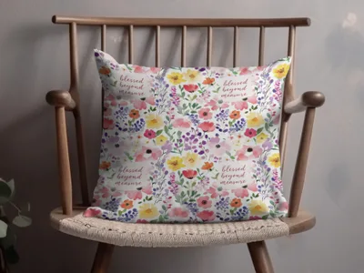 Blessed Beyond Measure Floral Decorative Pillow Product