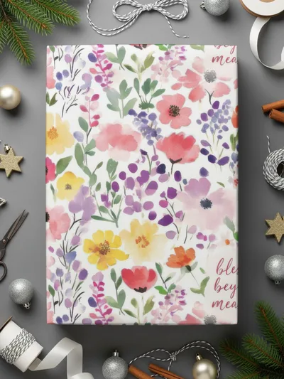 Vibrant Floral Pattern Wrapping Paper for All Occasions