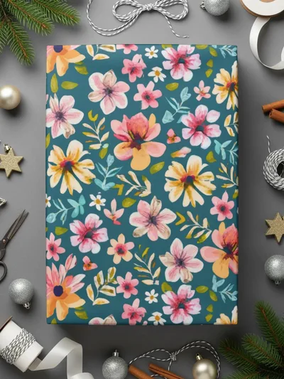 Floral Seamless Pattern, Botanical Digital Paper, Flower Repeat Design, Fabric Print Digital Download, Commercial Use, 2 JPEG Scales - Moore and Mountain