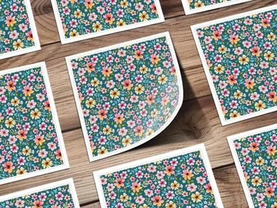 Floral Seamless Pattern, Botanical Digital Paper, Flower Repeat Design, Fabric Print Digital Download, Commercial Use, 2 JPEG Scales - Moore and Mountain