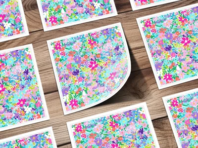 Ditsy Floral Seamless Pattern, Colorful Digital Paper, Flower Background, Fabric Design, Digital Download, Commercial Use, Digital Art - Moore and Mountain