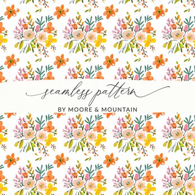 Floral Seamless Pattern, Colorful Flower Digital Paper, Watercolor Flowers Design, Fabric Print, Printable Floral Pattern, Seamless File