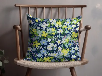 Floral Seamless Pattern Design for T-Shirt, Digital Print, Navy Background, White Yellow Blue Flowers, Fabric Design, DIY Crafts, Pretty - Moore and Mountain