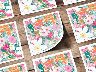 Preppy Floral Seamless Pattern Digital, Botanical Flower Clipart, Garden Print Paper, Repeating Flower Design, Fabric Scrapbook Pattern - Moore and Mountain