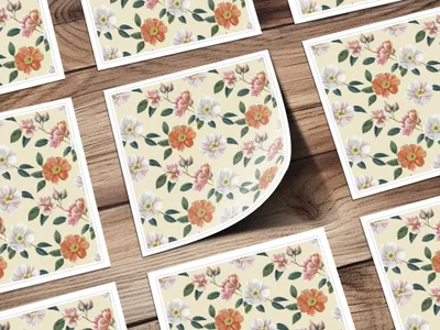 Floral Seamless Pattern Digital, Dog Rose Flower, Vintage Botanical, Repeat Pattern, Printable Fabric Design, Digital Paper Download - Moore and Mountain
