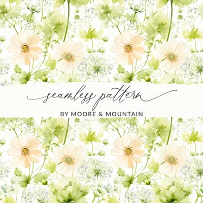Floral Seamless Pattern Digital, Flower Background Texture Paper, Watercolor Pattern Design, Printable Surface Pattern Files