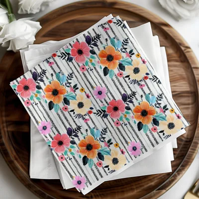 Floral Seamless Pattern Digital, Flower Stripes Design, Fabric Print, Scrapbooking Paper, Digital Download for Crafts, Commercial Use - Moore and Mountain