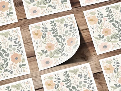 Floral Seamless Pattern, Digital Paper, Blush Pink Flowers, Green Leaves, Repeating Pattern, Fabric Design, Digital Download - Moore and Mountain