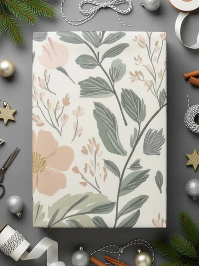 Floral Seamless Pattern, Digital Paper, Blush Pink Flowers, Green Leaves, Repeating Pattern, Fabric Design, Digital Download - Moore and Mountain