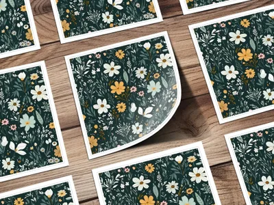 Floral Seamless Pattern Digital Paper, Botanical Wallpaper, Meadow Flower Design, Spring Digital Print, Fabric Design, 12x12 JPEG - Moore and Mountain