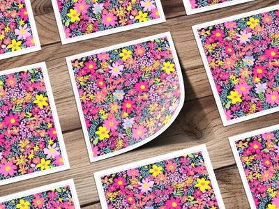 Ditsy Floral Seamless Pattern Digital Paper, Colorful Flower Design, Fabric Print, Digital DownloadFloral Seamless Pattern Digital Paper, Bright Colorful Flowers, Girly Designs, 12x12 JPEG Files, Commercial Use Digital Product - Moore and Mountain