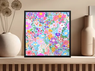 Ditsy Floral Seamless Pattern Colorful Flower Design, Fabric Print, Scrapbook Paper, Digital DownloadFloral Seamless Pattern Digital Paper, Colorful Flower Background, Fabric Design, Scrapbooking, Digital Download, Floral Print, Art Print - Moore and Mountain