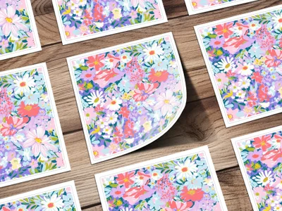Preppy Floral Seamless Pattern, Ditsy Floral, Floral Design, Fabric Pattern, Flower Print, Commercial Use, Pastel Flowers Digital, 12x12 inches - Moore and Mountain