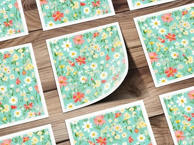 Ditsy Floral Seamless Pattern, Digital Paper, Flower Pattern Download, Daisy Pattern, Botanical Print, Digital Background, Fabric Pattern - Moore and Mountain