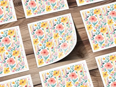 Floral Seamless Pattern, Digital Paper, Flower Print, Watercolor Design, Fabric Pattern, Floral Background, Digital Download - Moore and Mountain