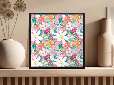 Floral Seamless Pattern, Digital Paper, Flowers Fabric Design, Spring Background, Repeat Pattern, Printable Paper, Digital Downloads - Moore and Mountain