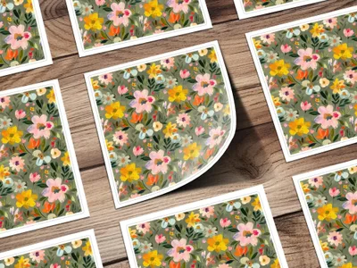 Floral Seamless Pattern Digital Paper, Painterly Flowers Background, Pastel Flower Print, Fabric Design, Scrapbook Paper, Digital Download - Moore and Mountain