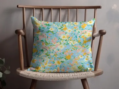 Teal Ditsy Floral Tiny Blossoms Seamless Pattern - Moore and Mountain