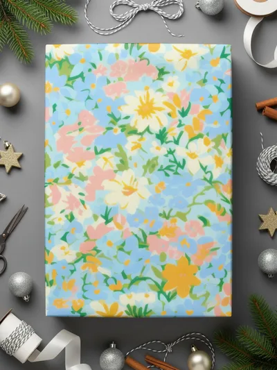 Teal Ditsy Floral Tiny Blossoms Seamless Pattern - Moore and Mountain